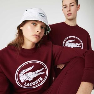 Lacoste 3D Logo Organic Puuvilla Fleece Viininpunainen | SHP-429630