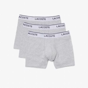 Lacoste 3-Pack Branded Raidallinen Boxers Harmaat | JWK-165029