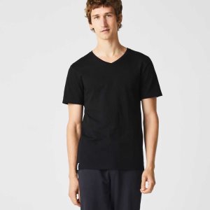 Lacoste 3-Pack of Plain T-Shirts Mustat | DWK-597816