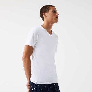 Lacoste 3-Pack of Plain T-Shirts Valkoinen | ZBV-879146