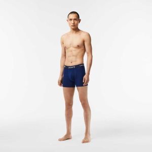 Lacoste 5-Pack Logo Vyötärö Boxers Laivastonsininen Sininen | SXU-602438