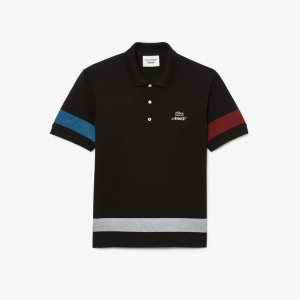 Lacoste AWAKE NY Color-block Puuvilla Pique Mustat | HJD-914536