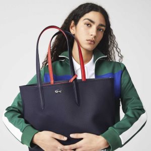 Lacoste Anna Reversible Bicolor Tote Sininen Tummanpunainen | SMA-039184