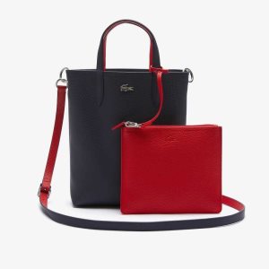 Lacoste Anna Reversible Coated Canvas Tote Bag Sininen Tummanpunainen | VTI-697405