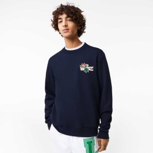 Lacoste Badge Organic Puuvilla Laivastonsininen Sininen | JSZ-506281