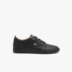 Lacoste Bayliss Nahkaiset Perforated Collar Mustat Mustat | OIH-239146