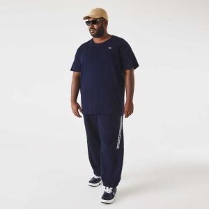 Lacoste Big Fit Crew Neck Puuvilla Jersey Laivastonsininen Sininen | KJB-401623