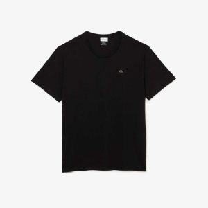 Lacoste Big Fit Crew Neck Puuvilla Jersey Mustat | ZYS-458036