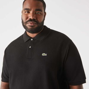 Lacoste Big Fit Puuvilla Petit Pique Mustat | LPD-103592