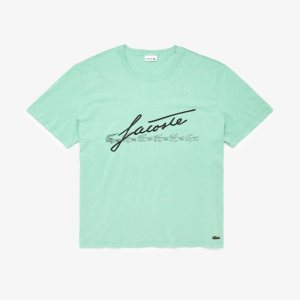 Lacoste Big Fit Signature Print Vihreä | RUT-725684