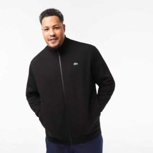 Lacoste Big Fit Zipped Puuvilla Fleece Mustat | ZCE-041256