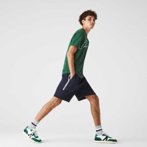 Lacoste Branded Bands Puuvilla Fleece Blend Shorts Laivastonsininen Sininen | NIM-328491