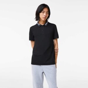 Lacoste Branded Slim Fit Stretch Pique Mustat | KVN-143890