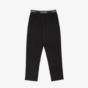 Lacoste Branded Vyötärö Pajama Pants Mustat | BYV-174352