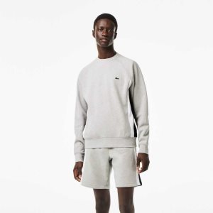 Lacoste Brushed Fleece Colorblock Harmaat Mustat Valkoinen | FWV-509341