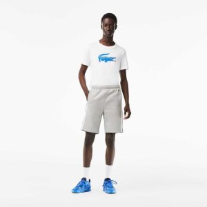 Lacoste Brushed Fleece Colorblock Harmaat Mustat Valkoinen | YAL-258703