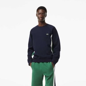 Lacoste Brushed Fleece Colorblock Laivastonsininen Sininen Vihreä Valkoinen | CVQ-126893