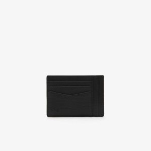 Lacoste Chantaco Calfskin Nahkaiset Card Holder Mustat | QYS-467583