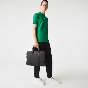Lacoste Chantaco Pique Nahkaiset Extra Slim Computer Mustat | IFH-564278