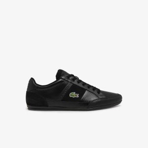 Lacoste Chaymon BL Nahkaiset Tonal Mustat Mustat | IEU-504976