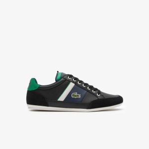 Lacoste Chaymon Nahkaiset Mustat Vihreä | IDA-608752