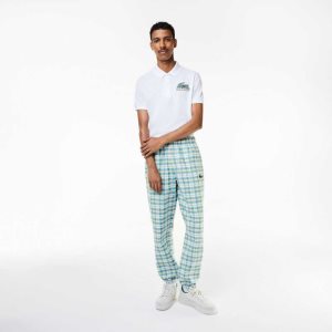 Lacoste Check Print Track Valkoinen | GAV-354712