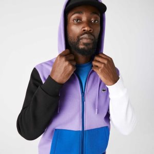 Lacoste Classic Fit Color-Block Hupullinen Zip Violetit Mustat Valkoinen Sininen | IFK-792164