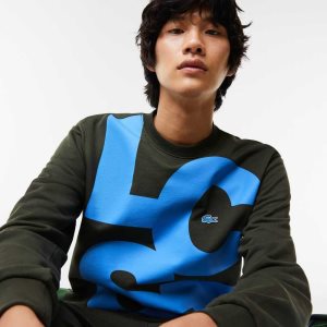 Lacoste Classic Fit Contrast Lettering Puuvilla Khaki Vihreä | YGP-735862