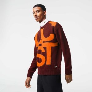 Lacoste Classic Fit Contrast Lettering Villa Viininpunainen Oranssi | JVA-930684