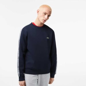 Lacoste Classic Fit Logo Stripe Flannel Laivastonsininen Sininen | VHS-147069
