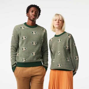 Lacoste Classic Fit Monogram Pattern Vihreä Beige Valkoinen | IQP-031498