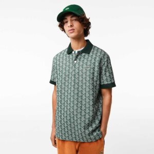 Lacoste Classic Fit Monogram Print Vihreä Beige | NCB-674913