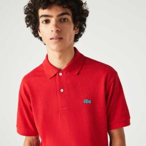 Lacoste Classic Fit Speckled Print Puuvilla Pique Punainen | YZR-136058