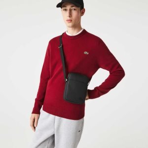 Lacoste Classic Petit Pique Vertical Zip Mustat | UVL-086431