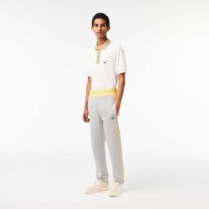 Lacoste Colorblock Organic Puuvilla Track Vaaleanharmaat Keltainen Valkoinen | EQW-241370