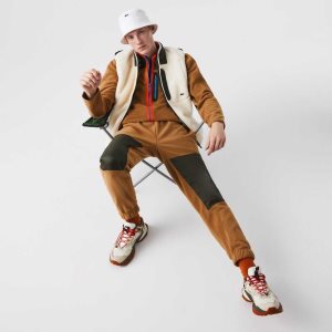 Lacoste Colorblock Polar Fleece Ruskea Khaki Vihreä | DLV-482351