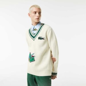 Lacoste Comic Badge Valkoinen Vihreä | UZF-674382