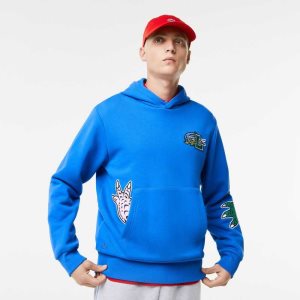 Lacoste Comic Effect Print Hupullinen Sininen | DBG-249750
