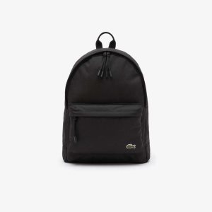 Lacoste Computer Compartment Backpack Mustat | FOL-013854