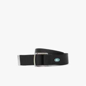 Lacoste Contrast Crocodile Canvas Mustat | PGI-283940