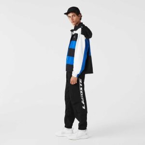 Lacoste Contrast Oversized Branding Mustat | MKU-093567