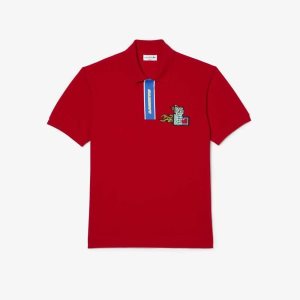 Lacoste Contrast Placket And Crocodile Badge Punainen | DKQ-063521