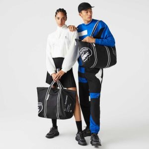 Lacoste Contrast Print Collapsible Weekend Mustat Valkoinen | USV-851704