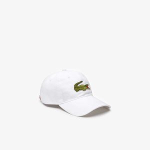 Lacoste Contrast Strap And Oversized Crocodile Puuvilla Valkoinen | CMK-398125