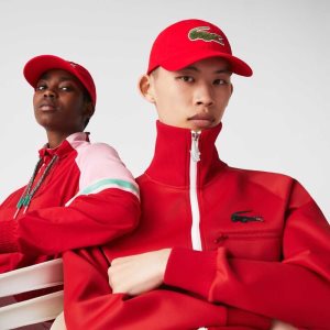 Lacoste Contrast Strap And Oversized Crocodile Puuvilla Punainen | UXZ-345981
