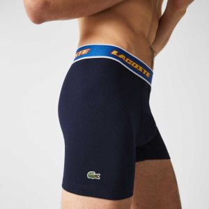 Lacoste Contrast Vyötärö Bokserin Brief 3-Pack Laivastonsininen Sininen Punainen Valkoinen Sininen | AYZ-739612