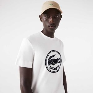 Lacoste Crew Neck 3D Printed logo Puuvilla Valkoinen | HDM-485613