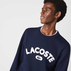 Lacoste Crew Neck Branded Terry Laivastonsininen Sininen | FIM-840397