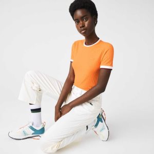 Lacoste Crew Neck Fantasy Knit T-Shirt Oranssi | OKI-358240