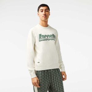 Lacoste Crew Neck Jersey Valkoinen Vihreä | FAV-832056